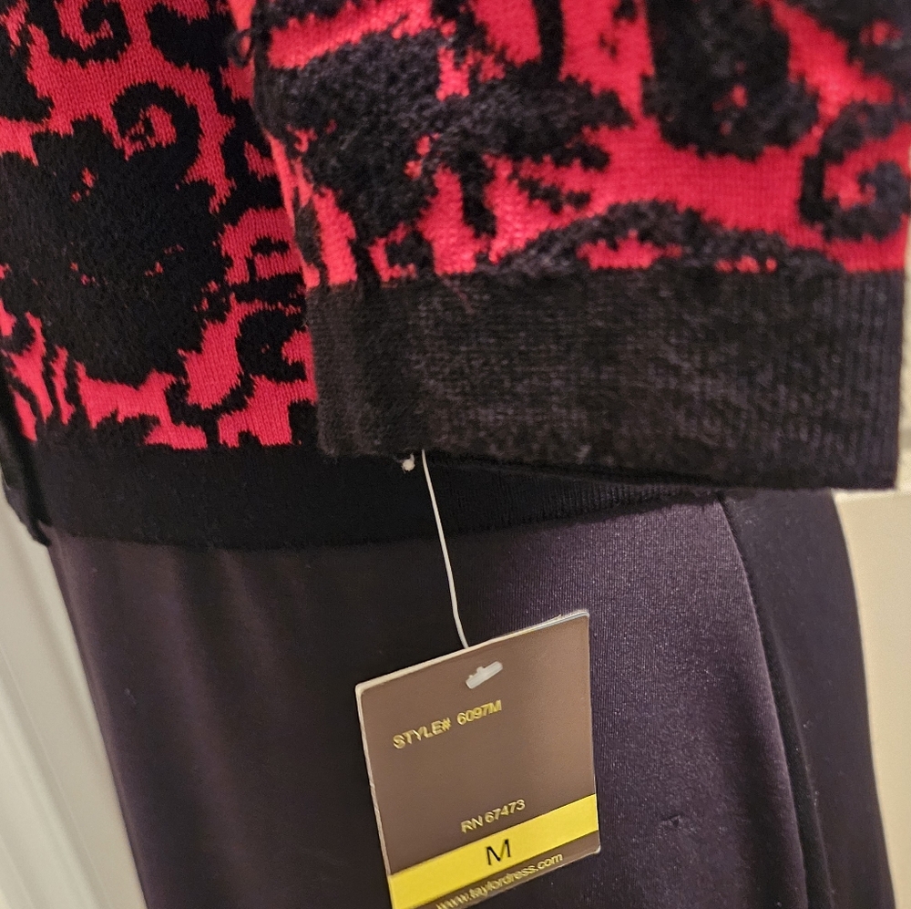 Taylor Dresses 2 Piece Sweater Set red/black size M - Picture 11 of 13